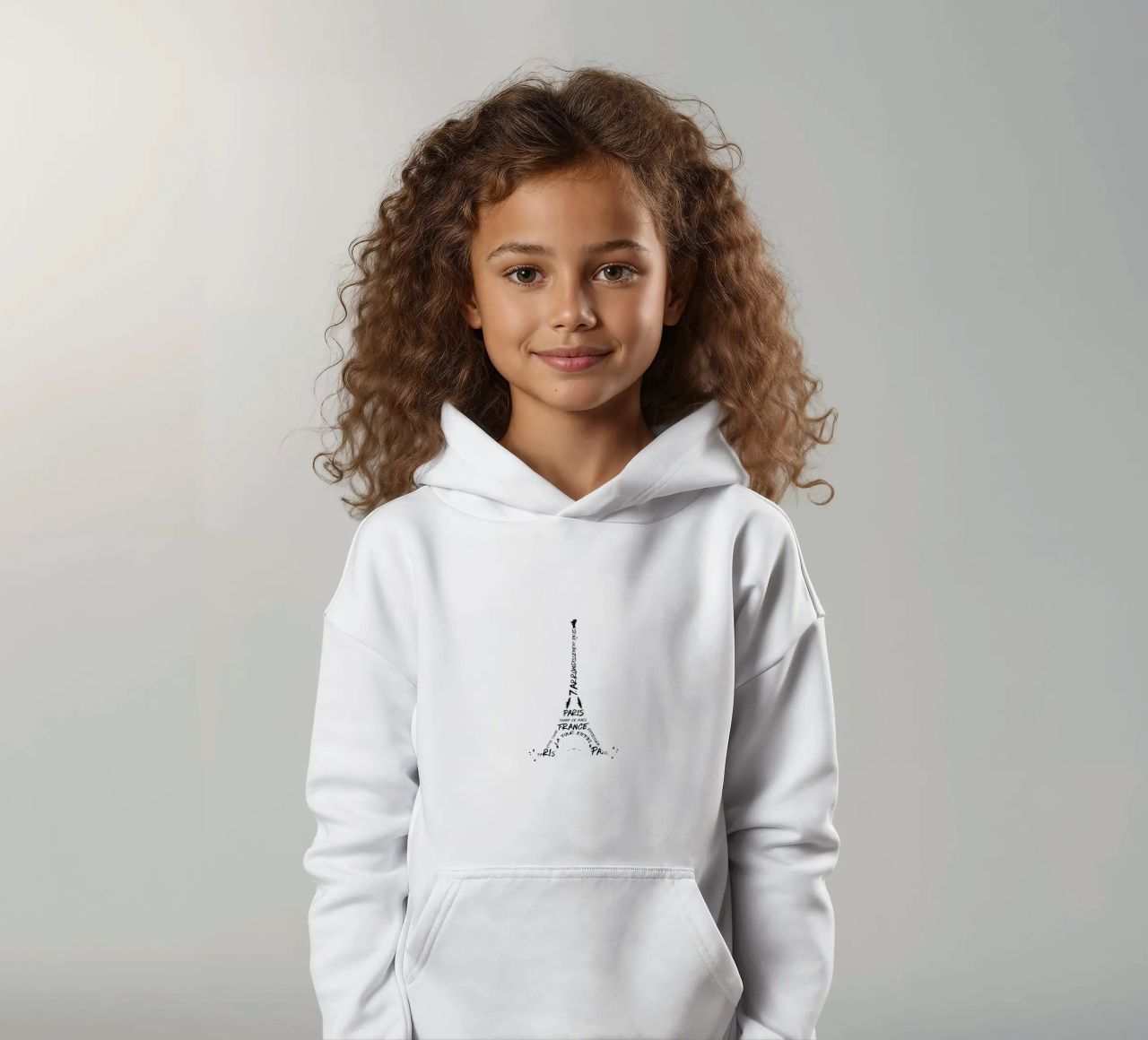 Torre Eiffel in arte digitale felpa bambino con cappuccio da Melanie Viola