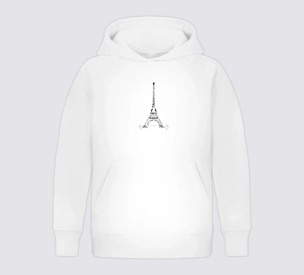 Torre Eiffel in arte digitale felpa bambino con cappuccio da Melanie Viola