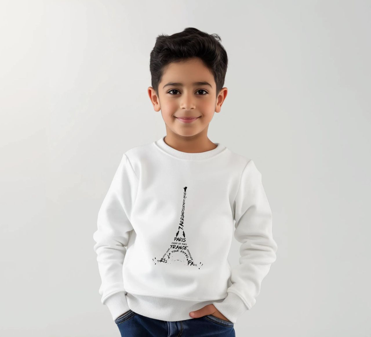Torre Eiffel in arte digitale felpa bambino da Melanie Viola