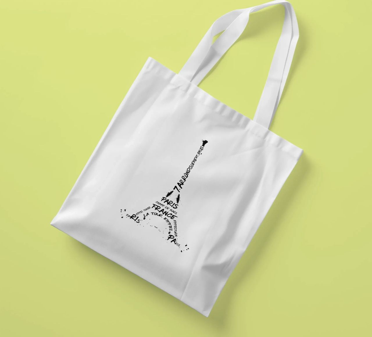 Torre Eiffel in arte digitale borsa in juta da Melanie Viola