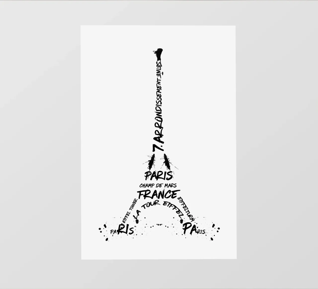 Digital-Art Eiffel Tower Backlit Folie von Melanie Viola