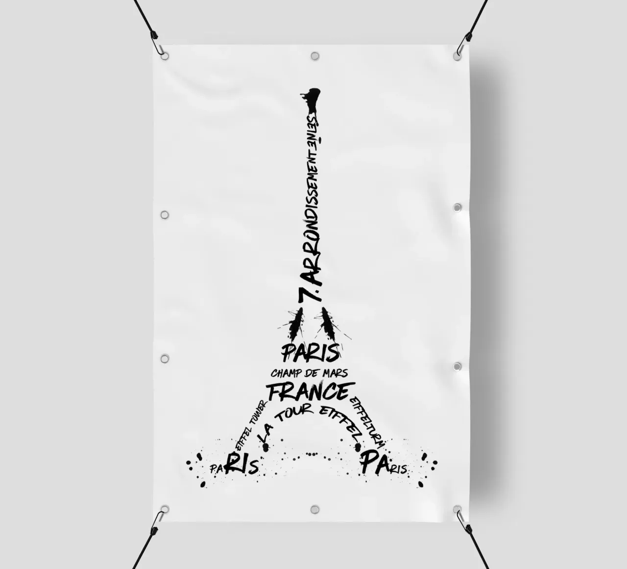 Digital-Art Eiffel Tower PVC Plane von Melanie Viola