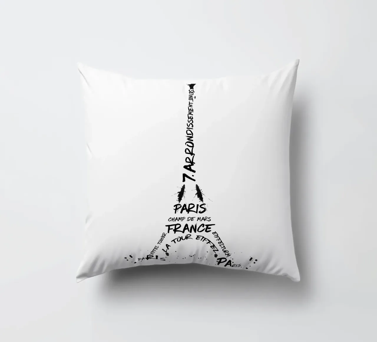 Torre Eiffel in arte digitale cuscino da Melanie Viola