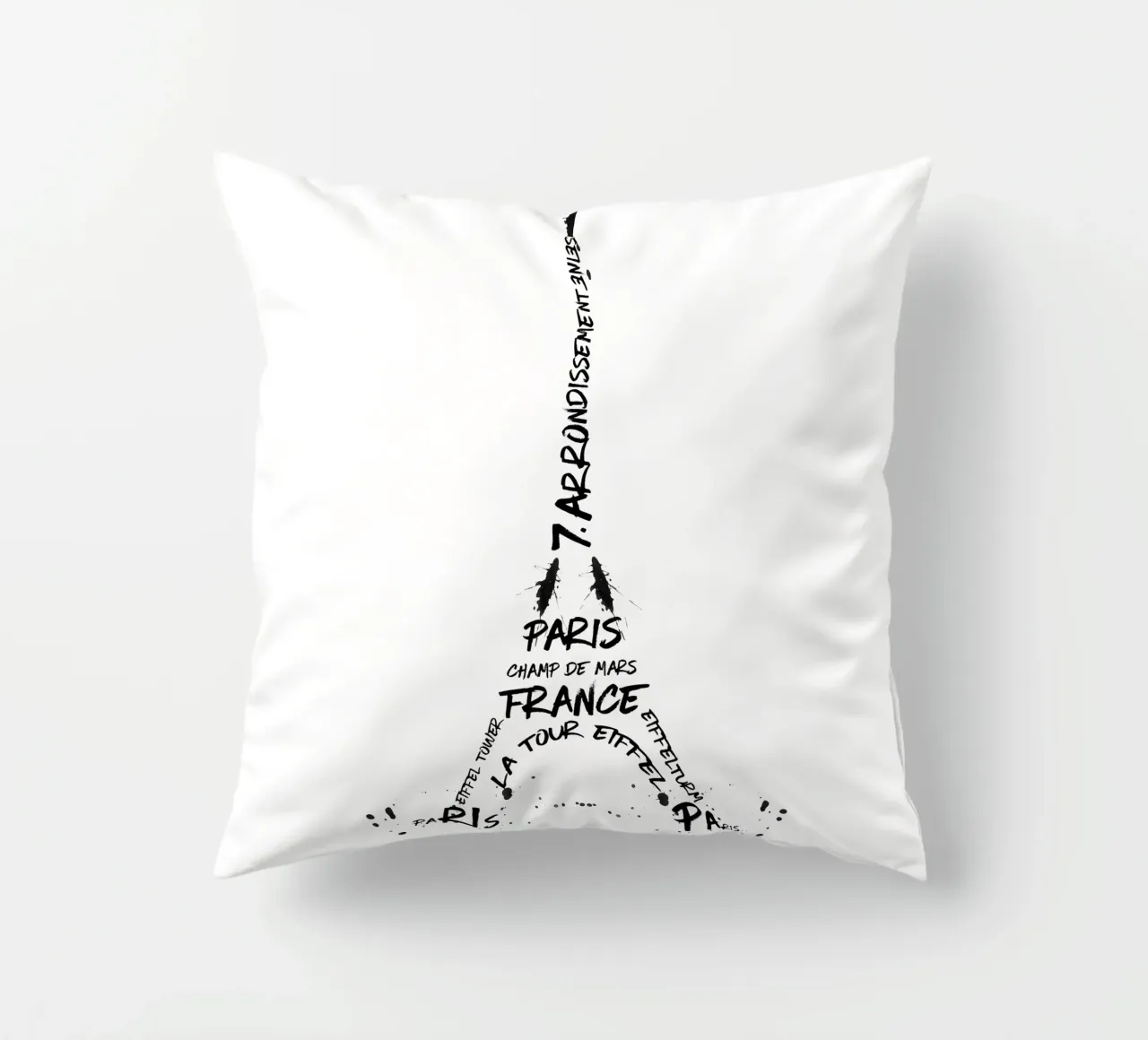 Torre Eiffel in arte digitale cuscino da Melanie Viola