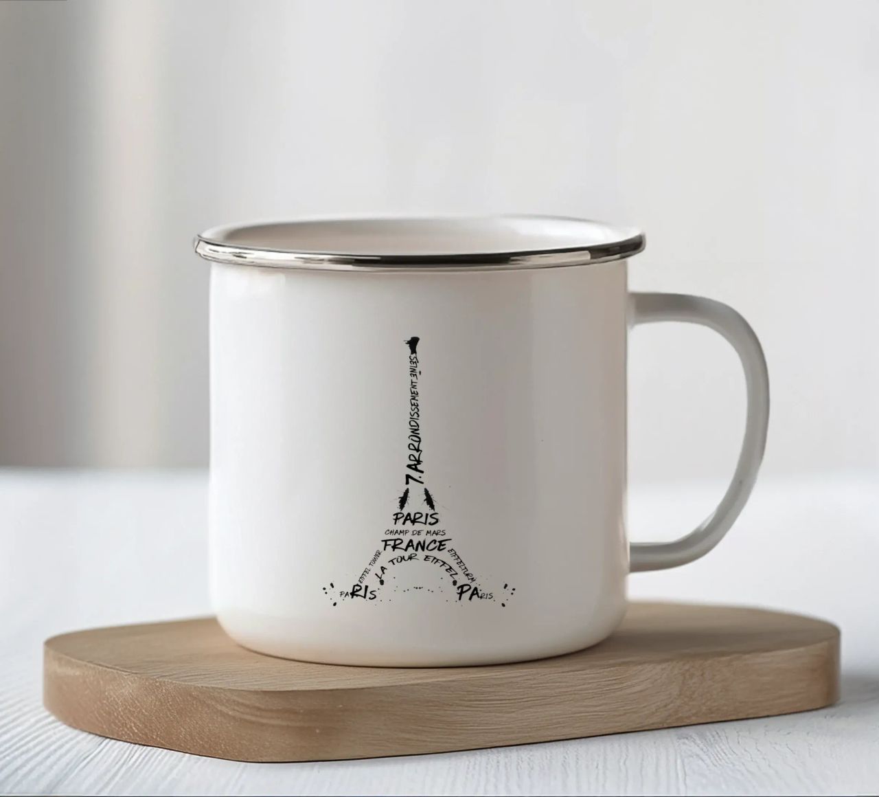 Torre Eiffel in arte digitale tazza in smalto da Melanie Viola