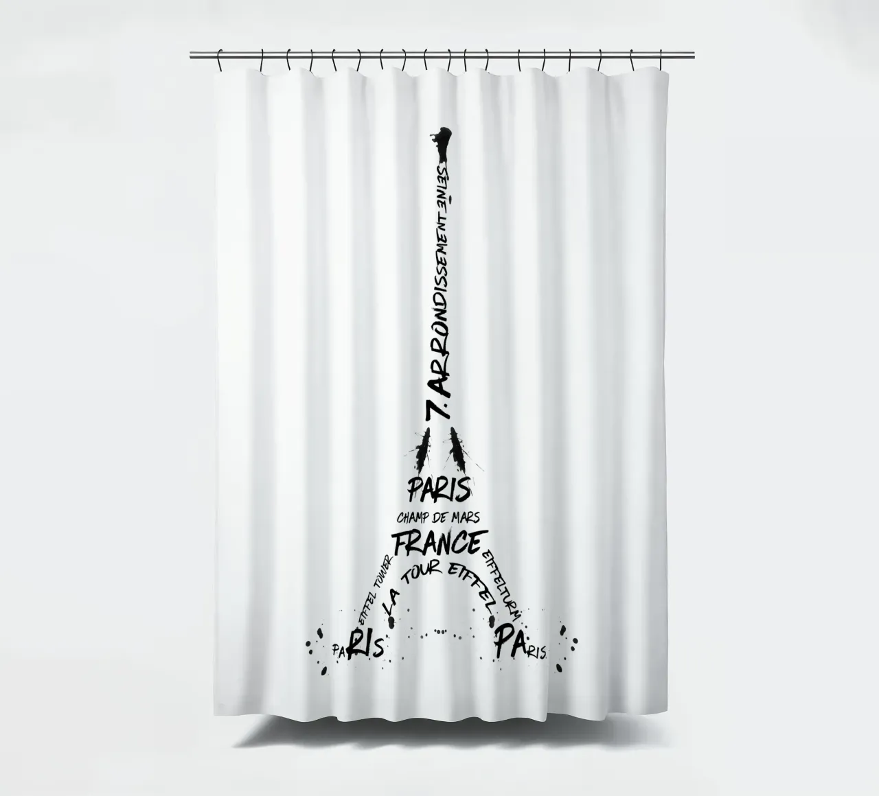 Digital-Art Eiffel Tower Duschvorhang von Melanie Viola