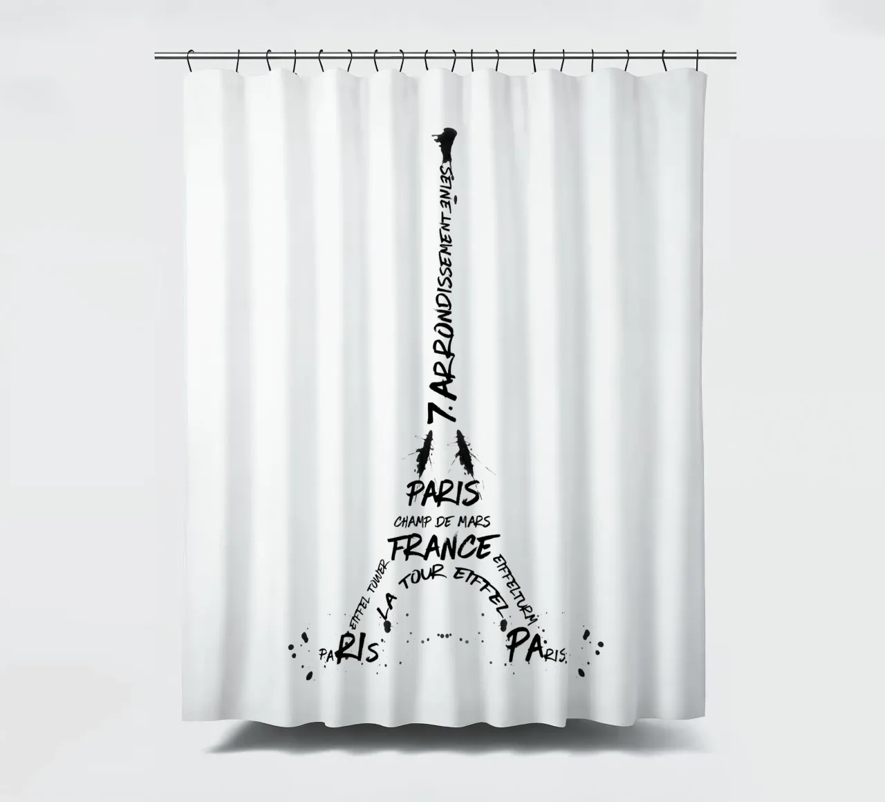 Digital-Art Eiffel Tower Duschvorhang von Melanie Viola