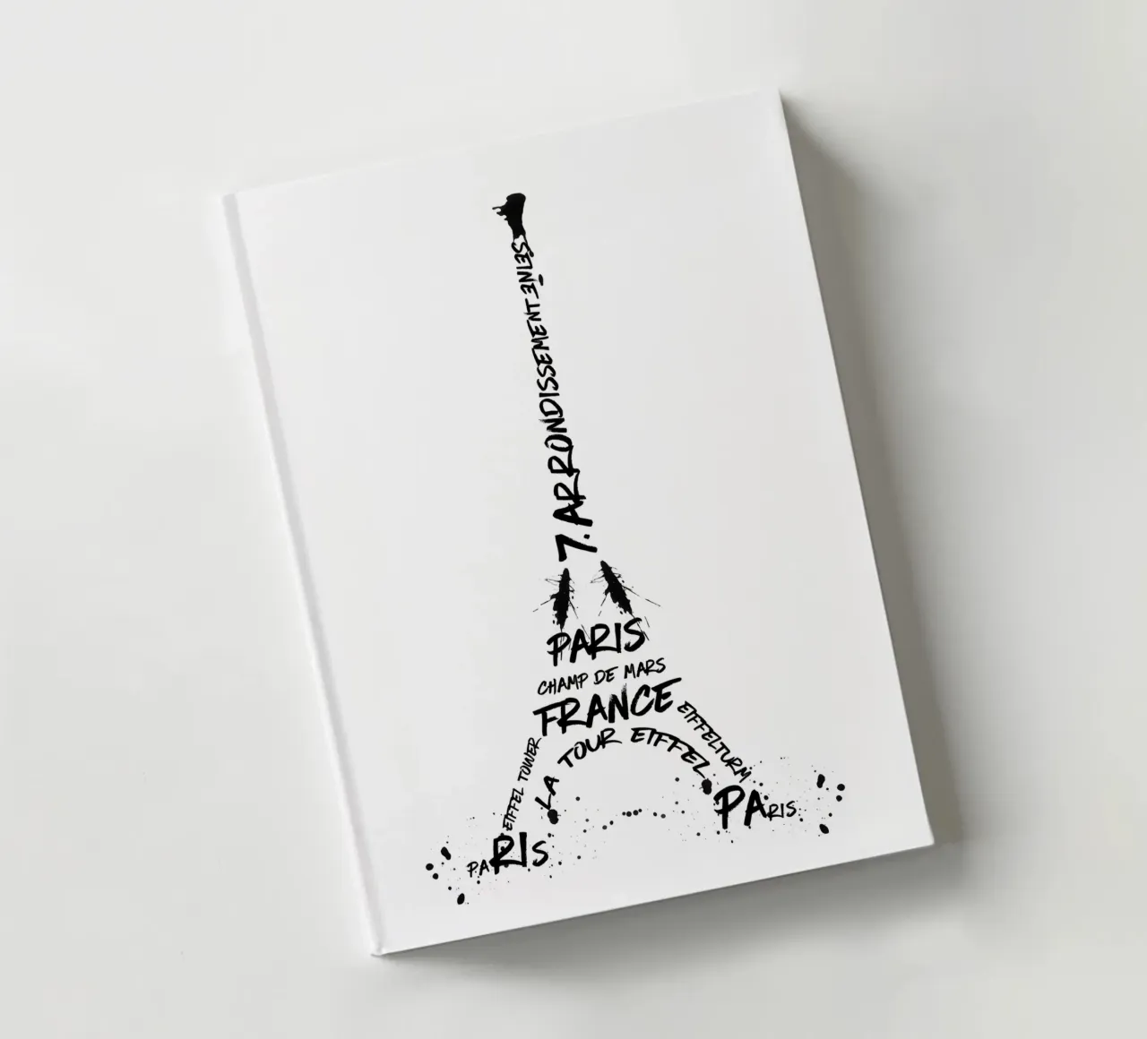 Digital-Art Eiffel Tower notebook by Melanie Viola