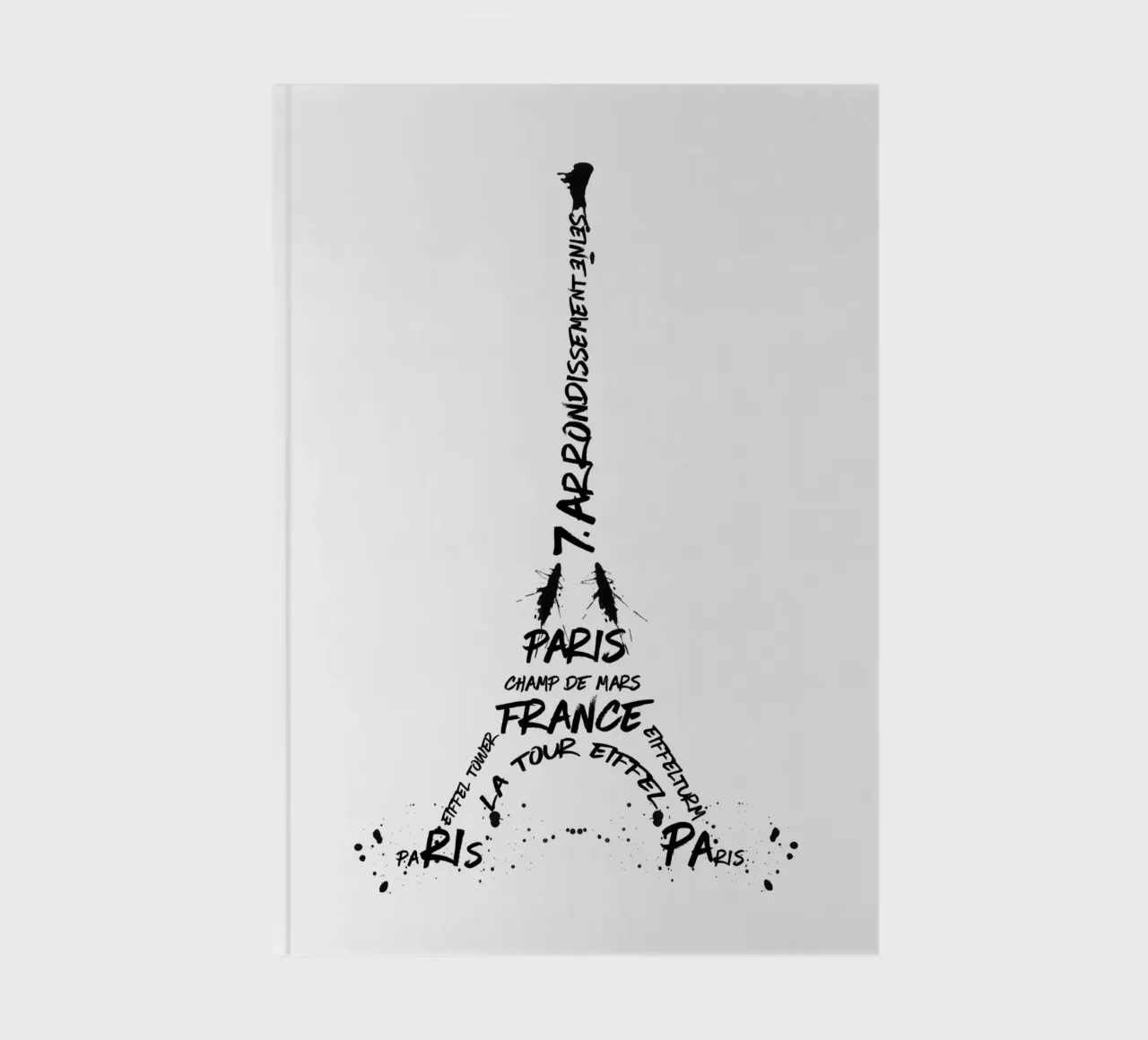 Digital-Art Eiffel Tower notebook by Melanie Viola