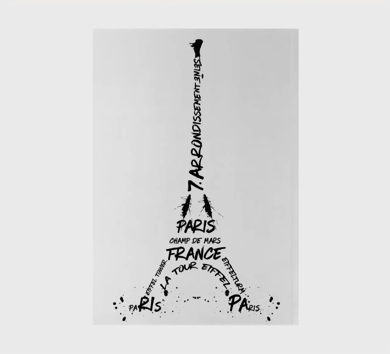 Digital-Art Eiffel Tower notebook by Melanie Viola