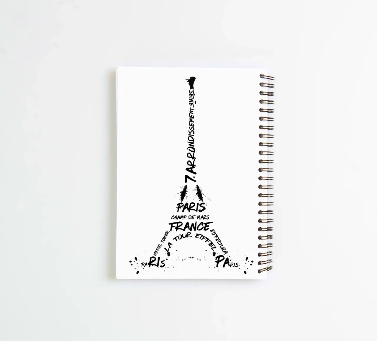 Digital-Art Eiffel Tower spiral notebook by Melanie Viola