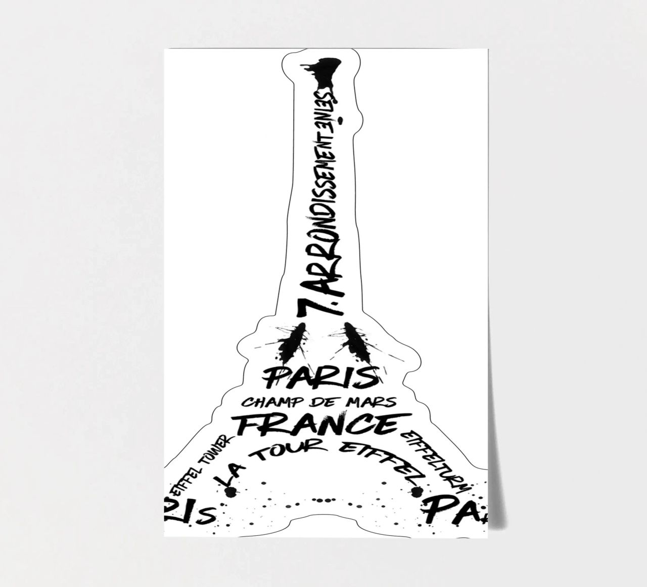 Digital-Art Eiffel Tower Stickerbogen von Melanie Viola