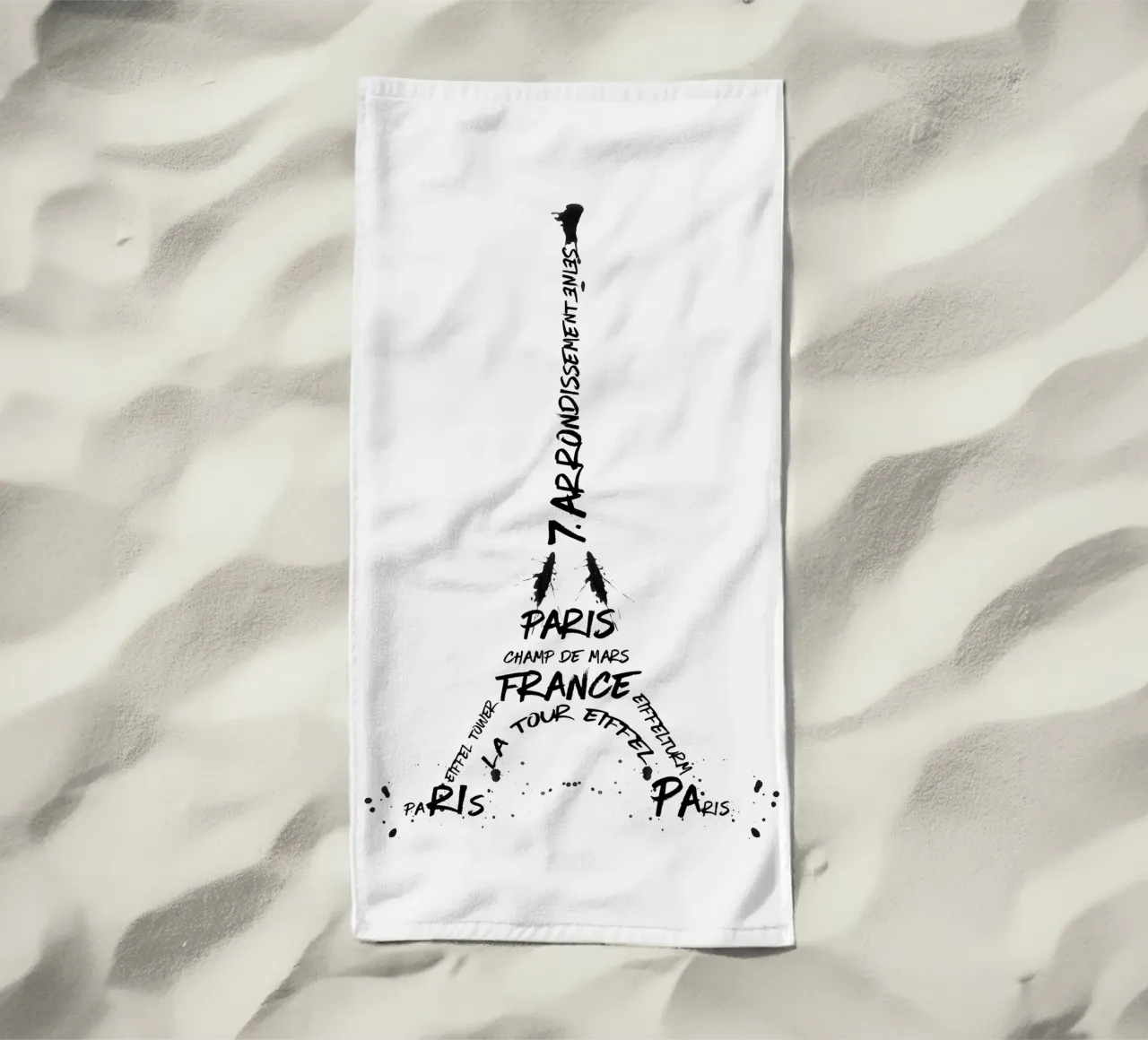 Torre Eiffel de arte digital toalla de playa de Melanie Viola