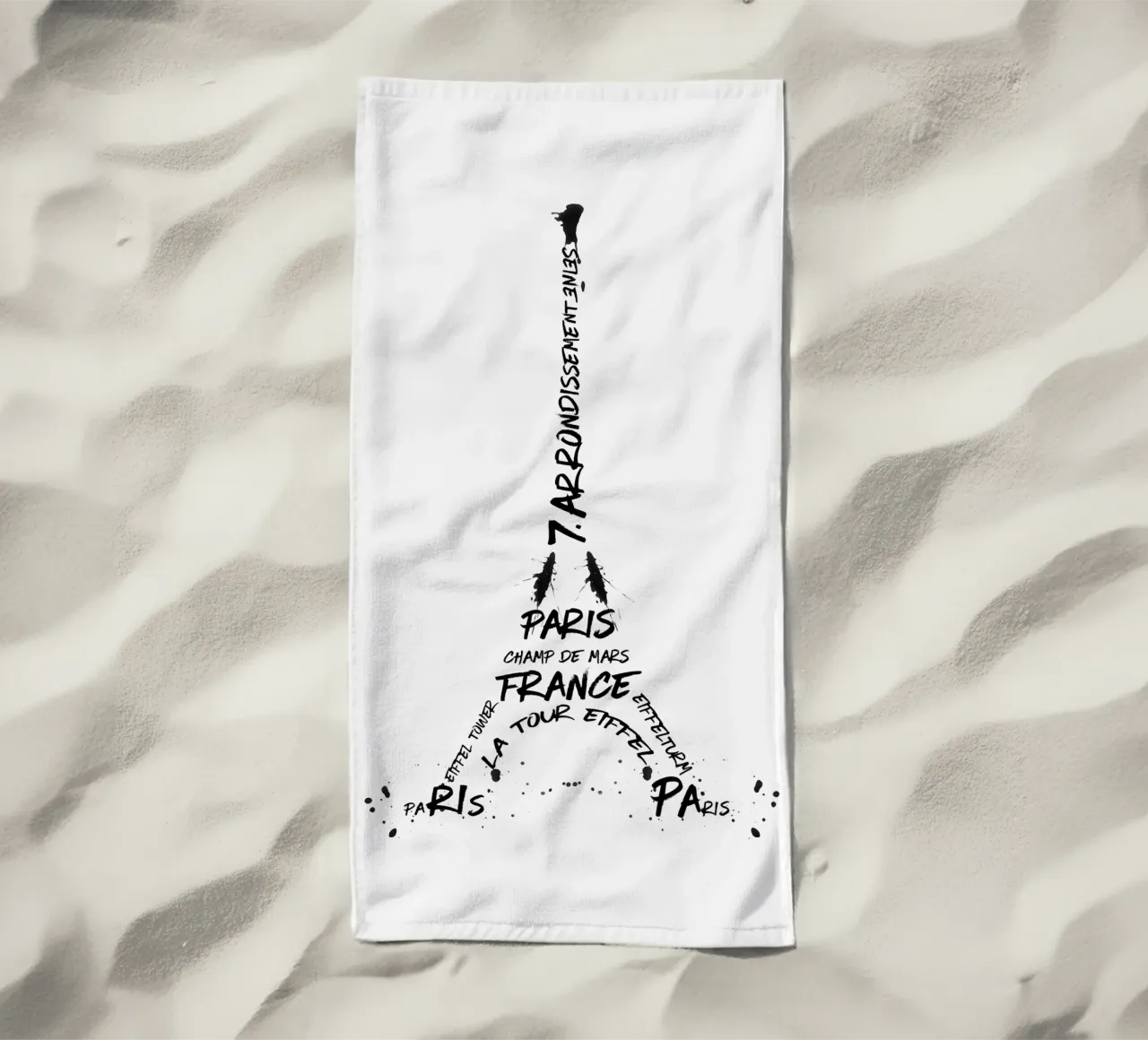 Torre Eiffel in arte digitale telo mare da Melanie Viola