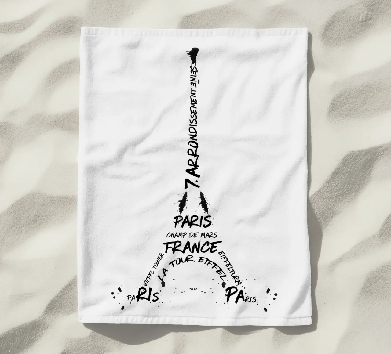 Torre Eiffel in arte digitale telo mare da Melanie Viola