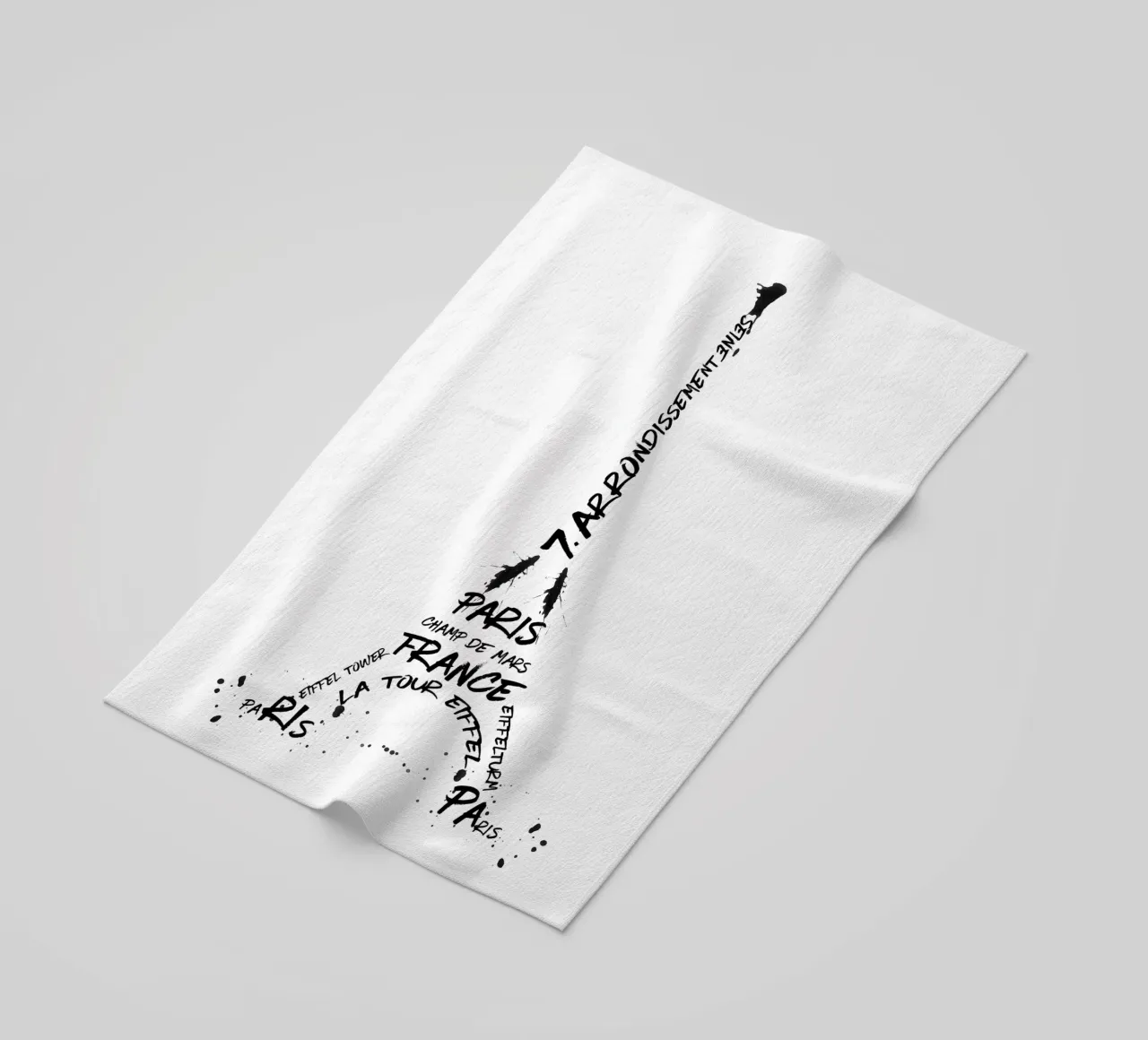 Torre Eiffel in arte digitale telo mare da Melanie Viola