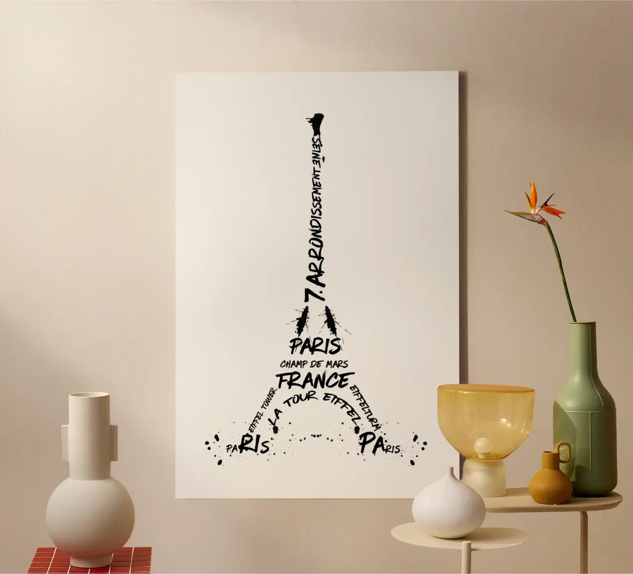 Digital-Art Eiffel Tower canvas by Melanie Viola