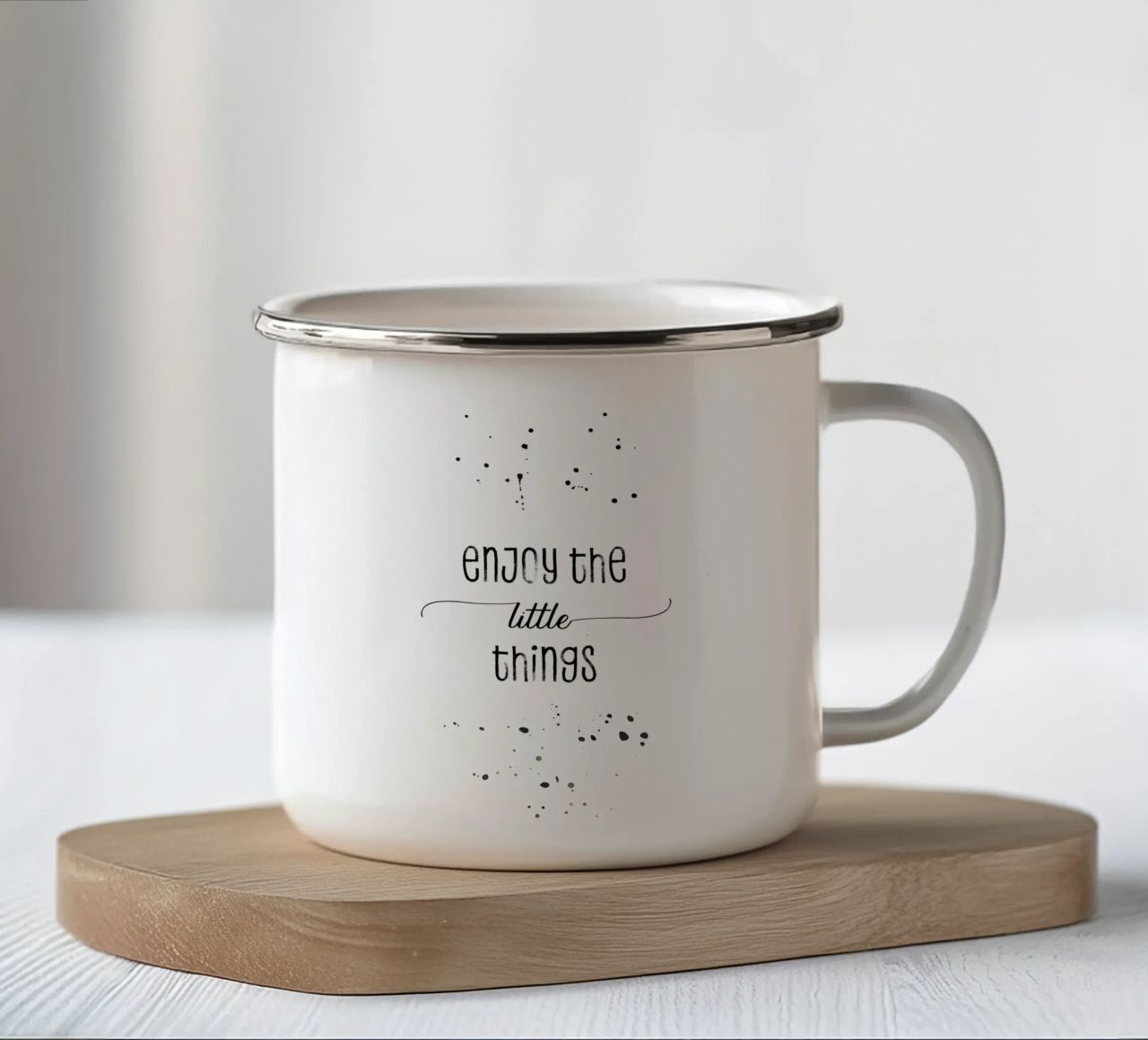 TEXT ART Enjoy the little things tazza in smalto da Melanie Viola