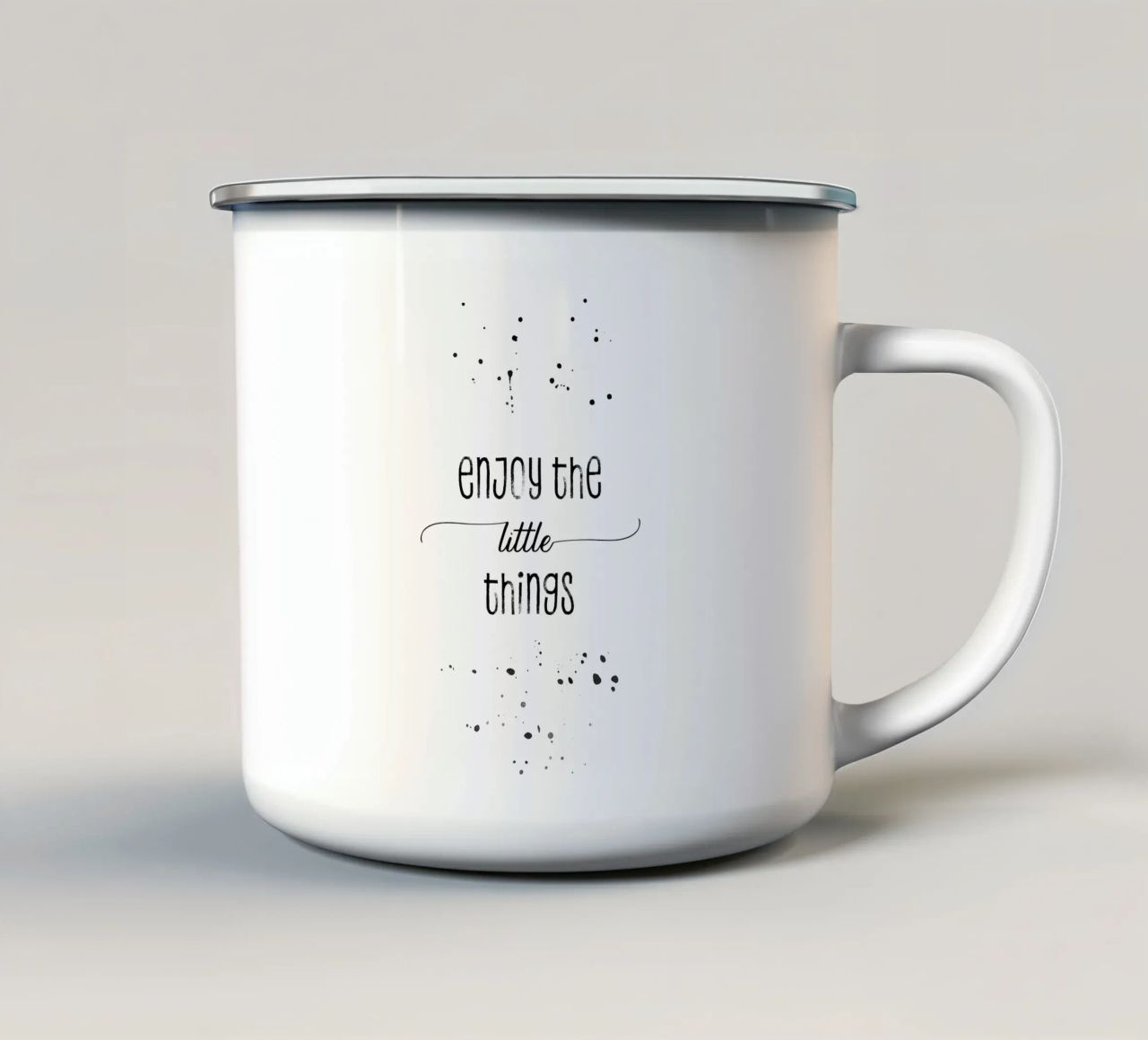 TEXT ART Enjoy the little things tazza in smalto da Melanie Viola