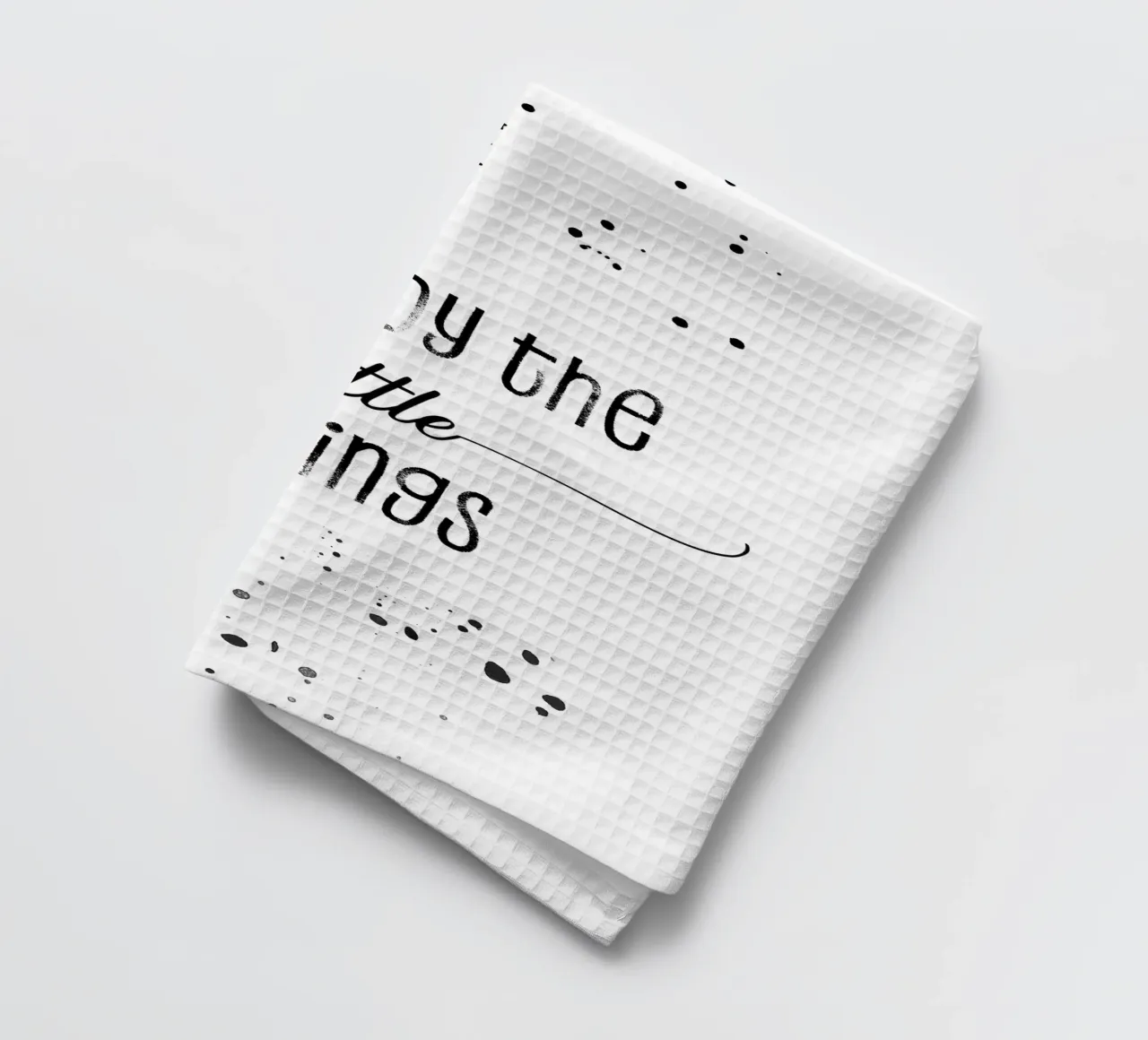 TEXT ART Enjoy the little things torchon de Melanie Viola
