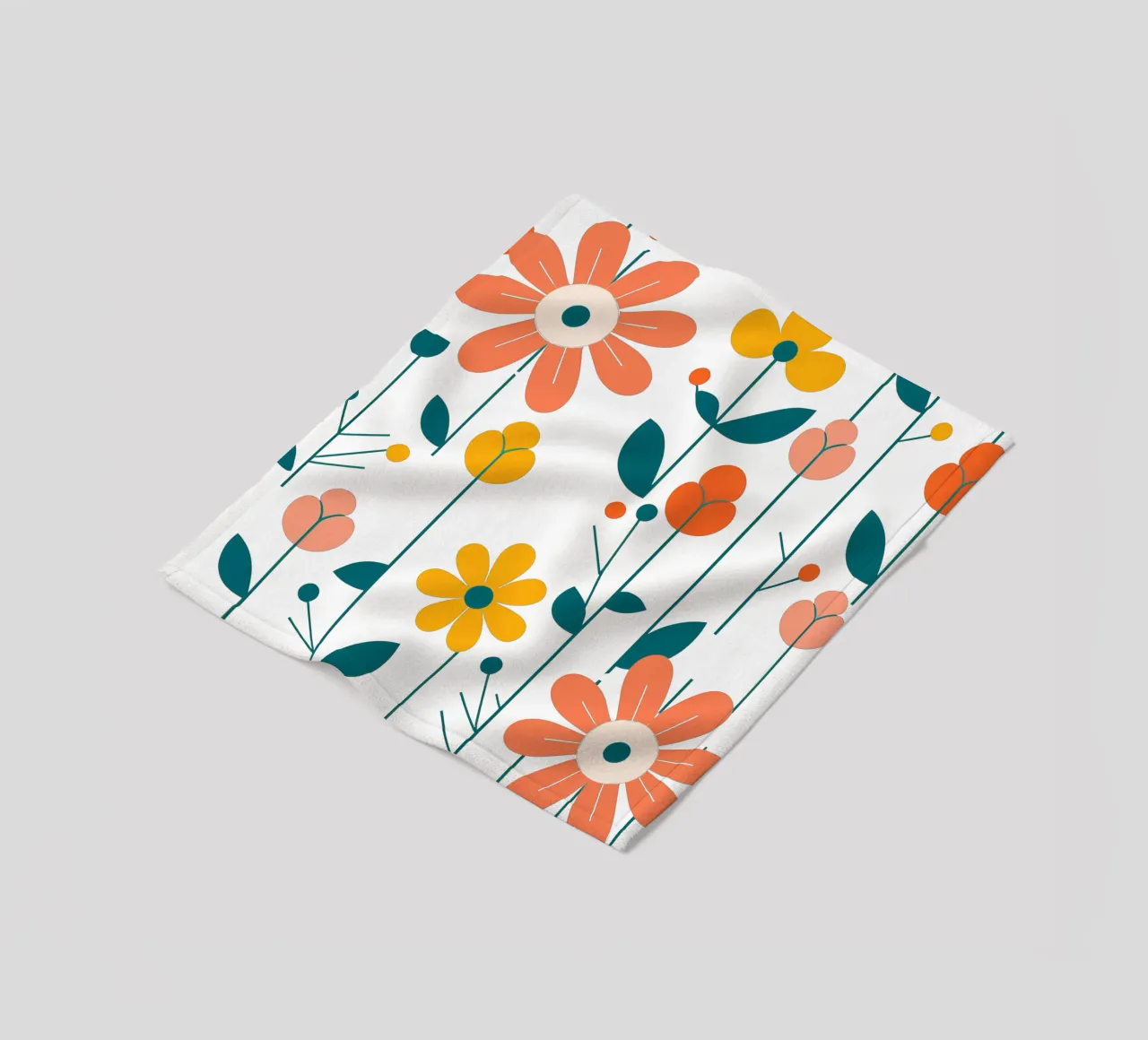 Fleurs vintages 5 coperta in pile da Rezh creations