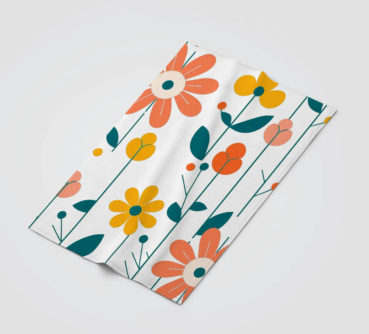 Fleurs vintages 5 coperta in pile da Rezh creations
