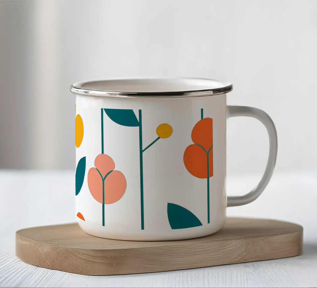Fleurs vintages 5 tazza in smalto da Rezh creations