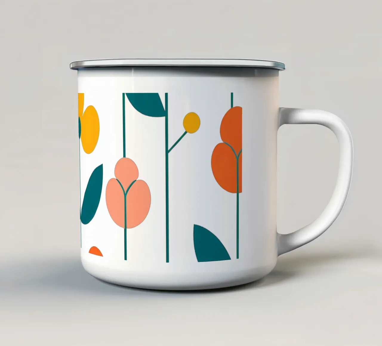 Fleurs vintages 5 tazza in smalto da Rezh creations