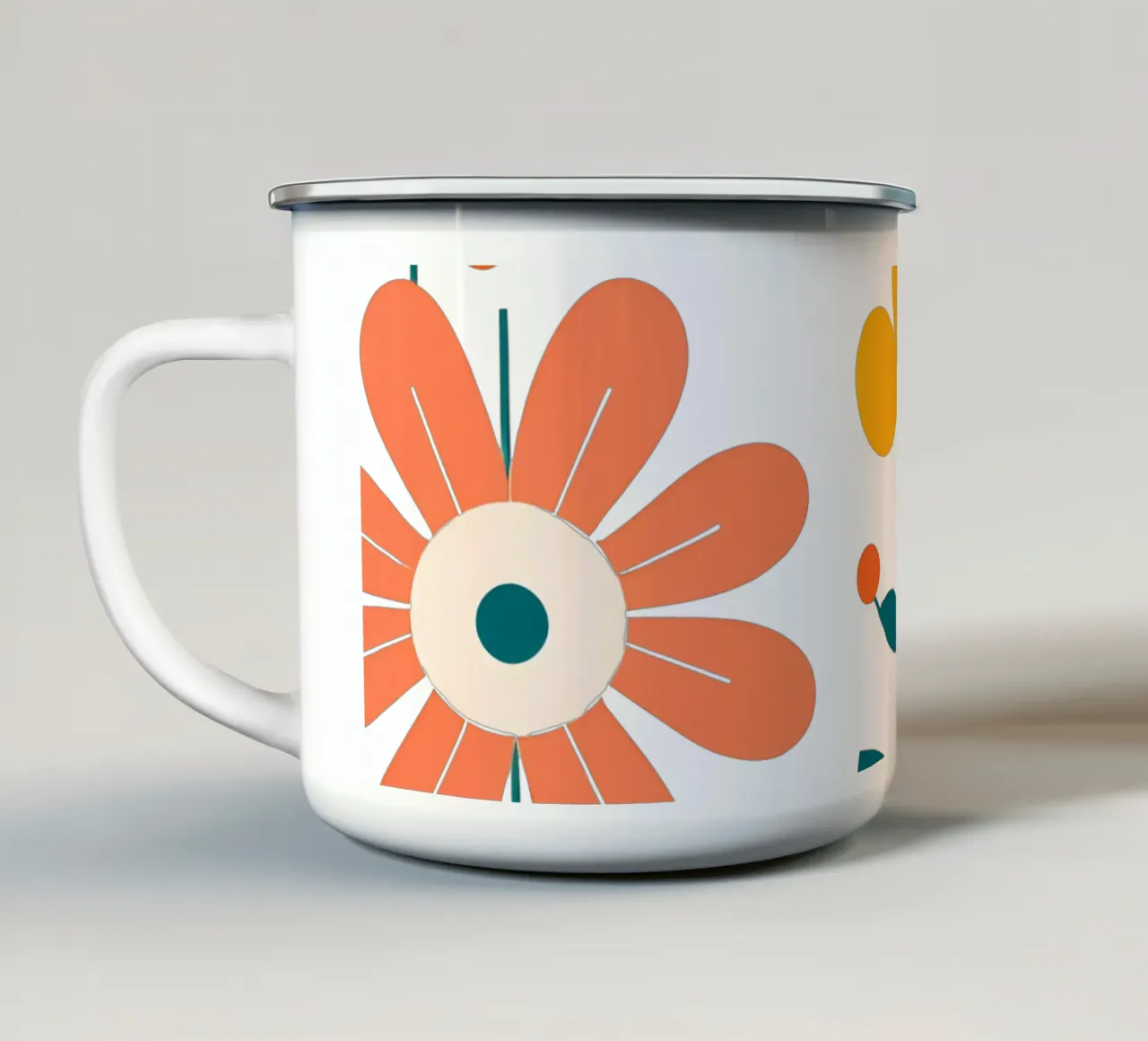 Fleurs vintages 5 tazza in smalto da Rezh creations
