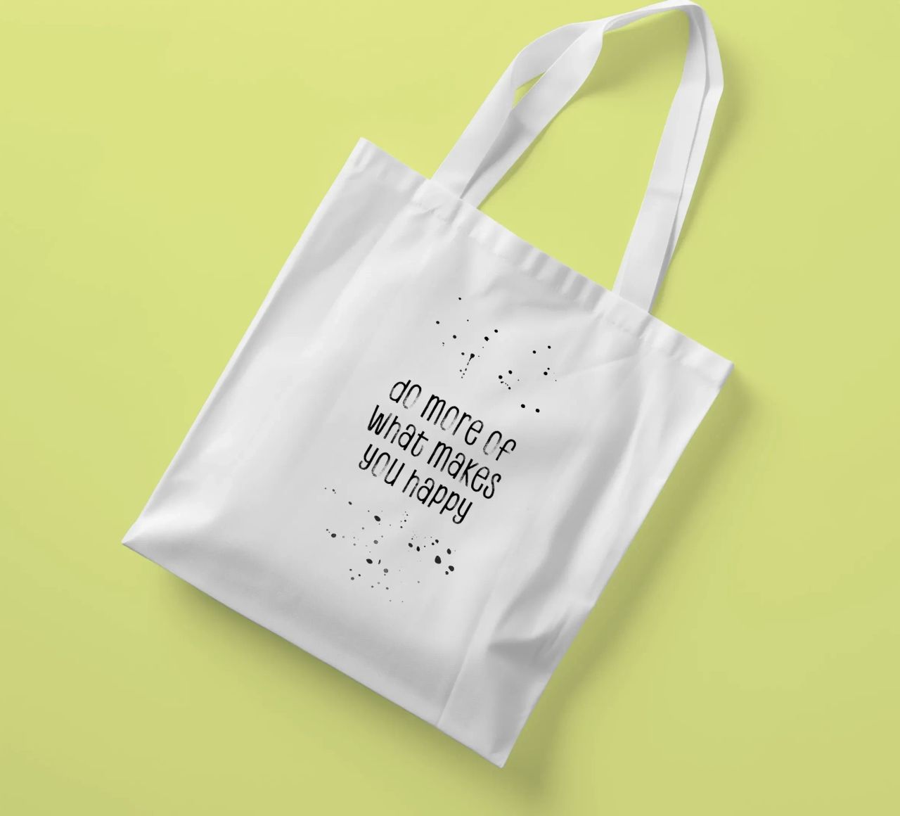 TEXT ART Do more of what makes you happy borsa in juta da Melanie Viola