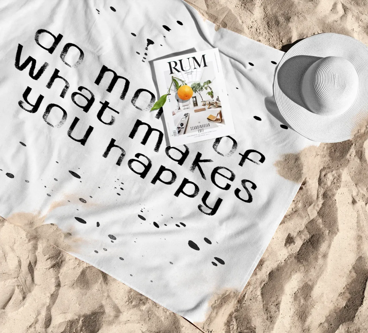 TEXT ART Do more of what makes you happy toalla de playa de Melanie Viola
