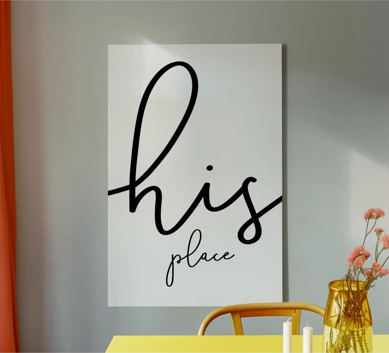 His place - His own place to be happy canvas with Floater frame by Melanie Viola