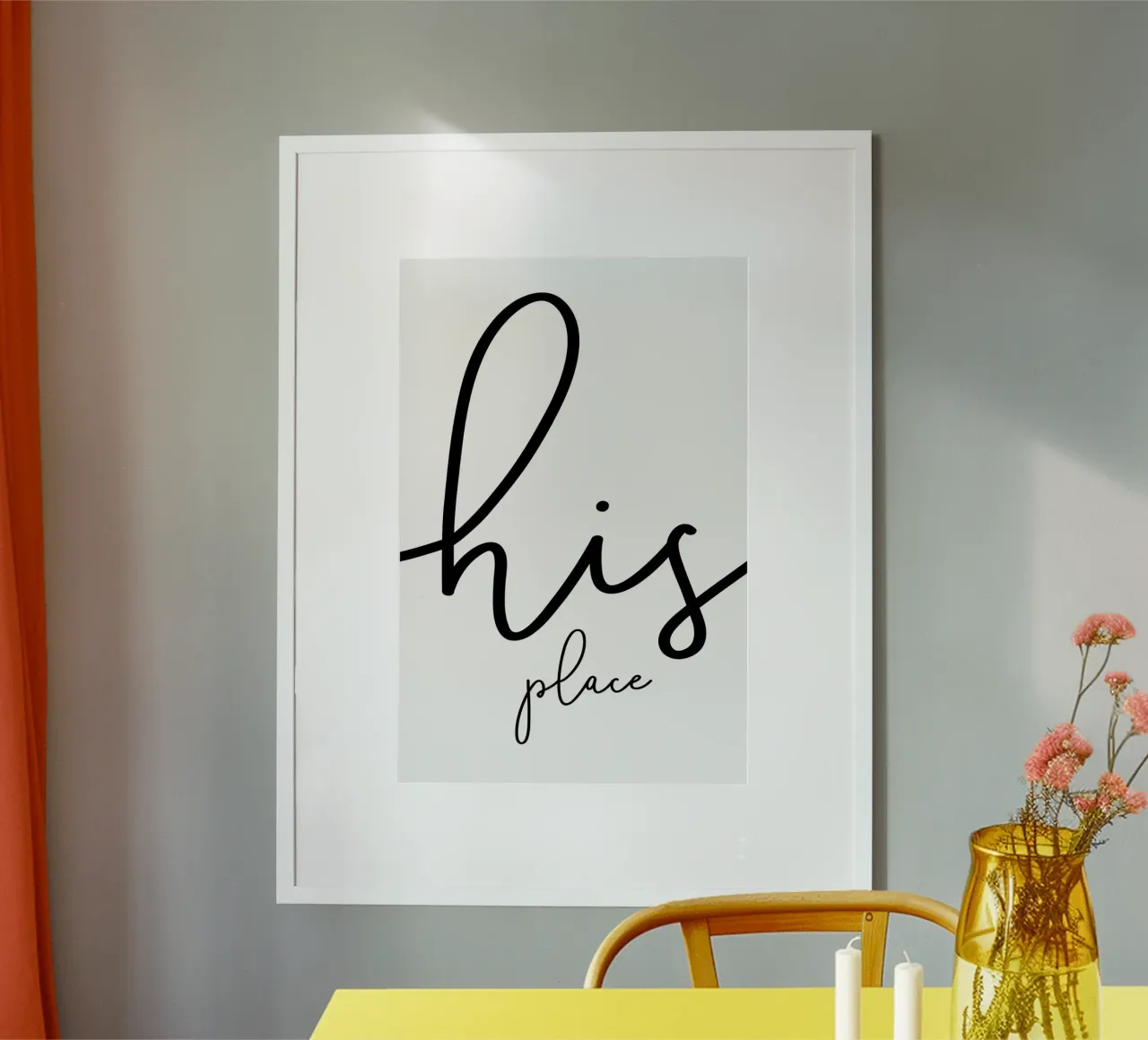 Il suo posto - il suo posto per essere felice poster con telaio in plastica da Melanie Viola