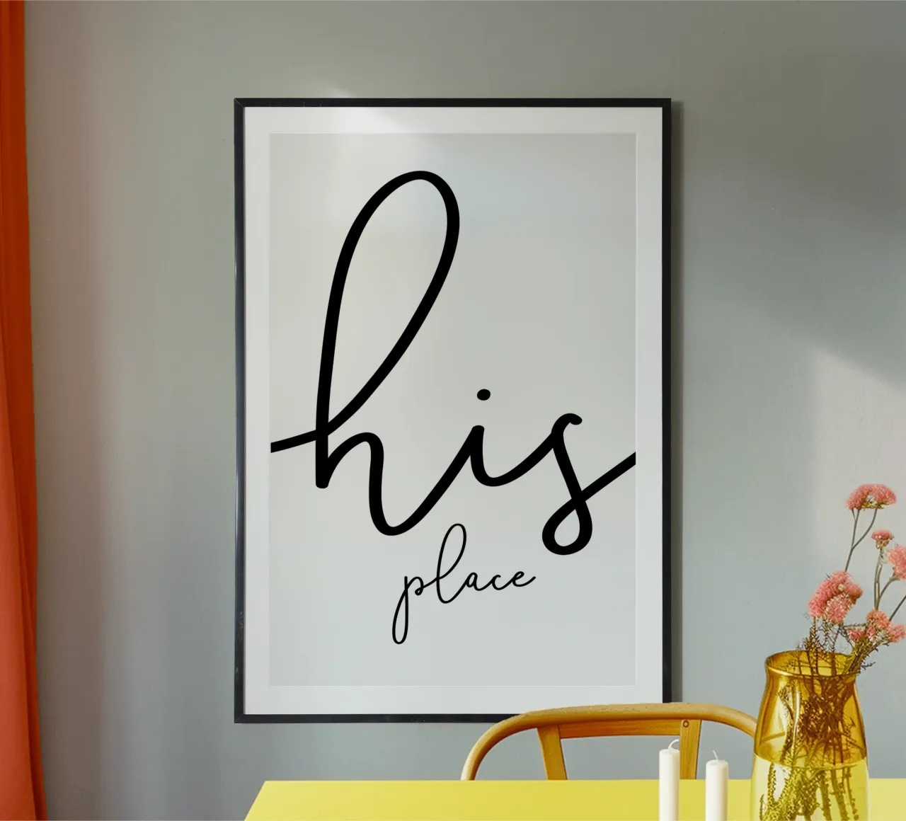 Il suo posto - il suo posto per essere felice poster con telaio in plastica da Melanie Viola