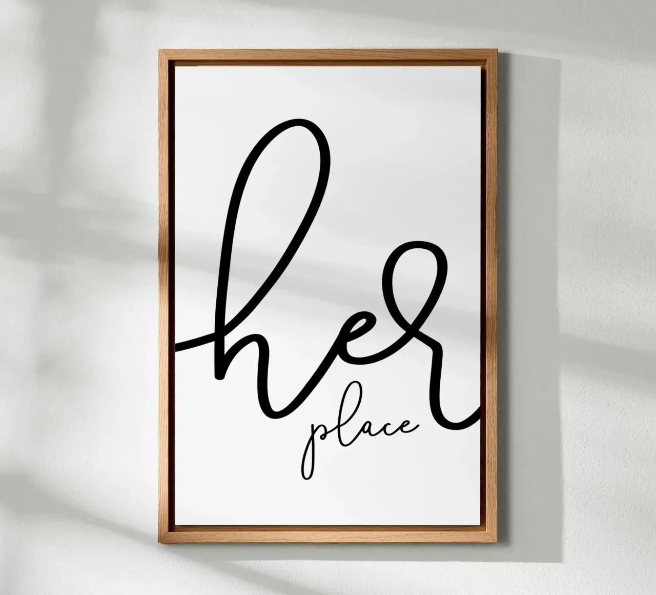 Your space - your own place to be happy canvas with Floater frame by Melanie Viola
