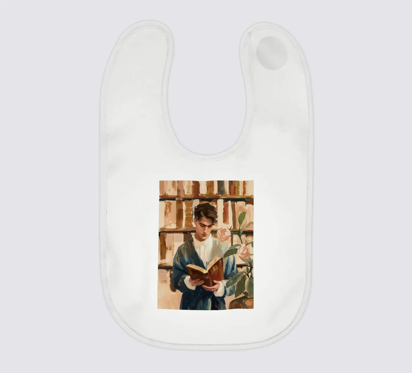 The Quiet Reader baby bib by Freya