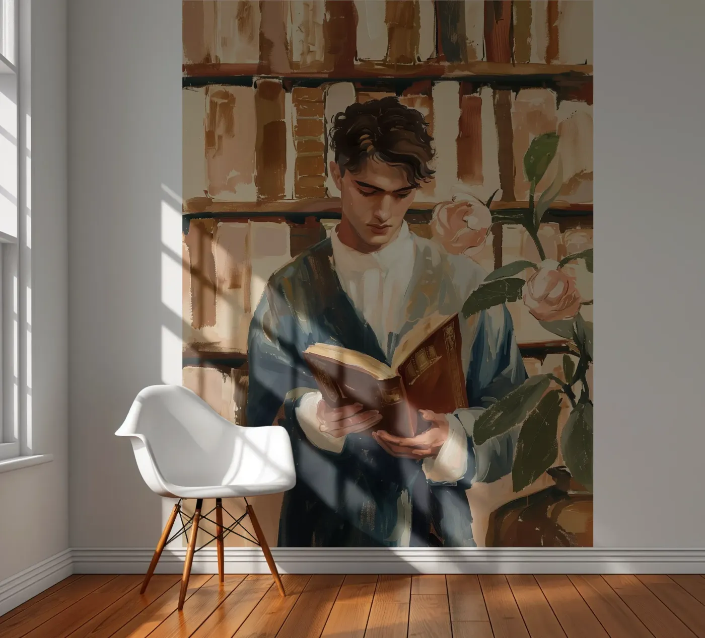 The Quiet Reader fotobehang van Freya