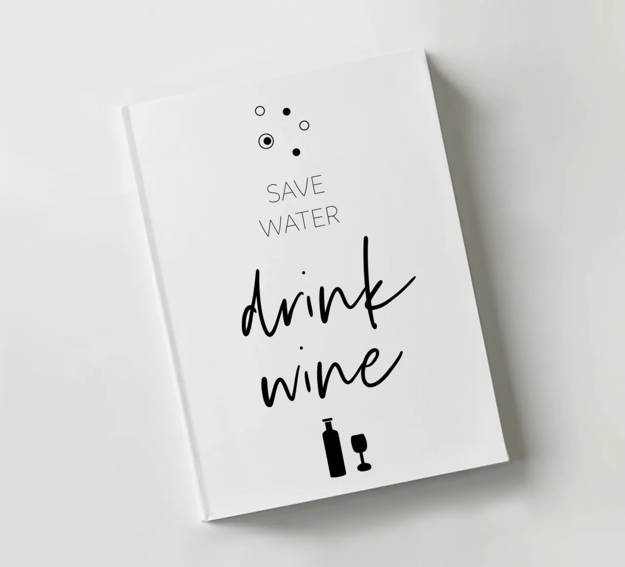 Save water, drink wine notebook by Melanie Viola