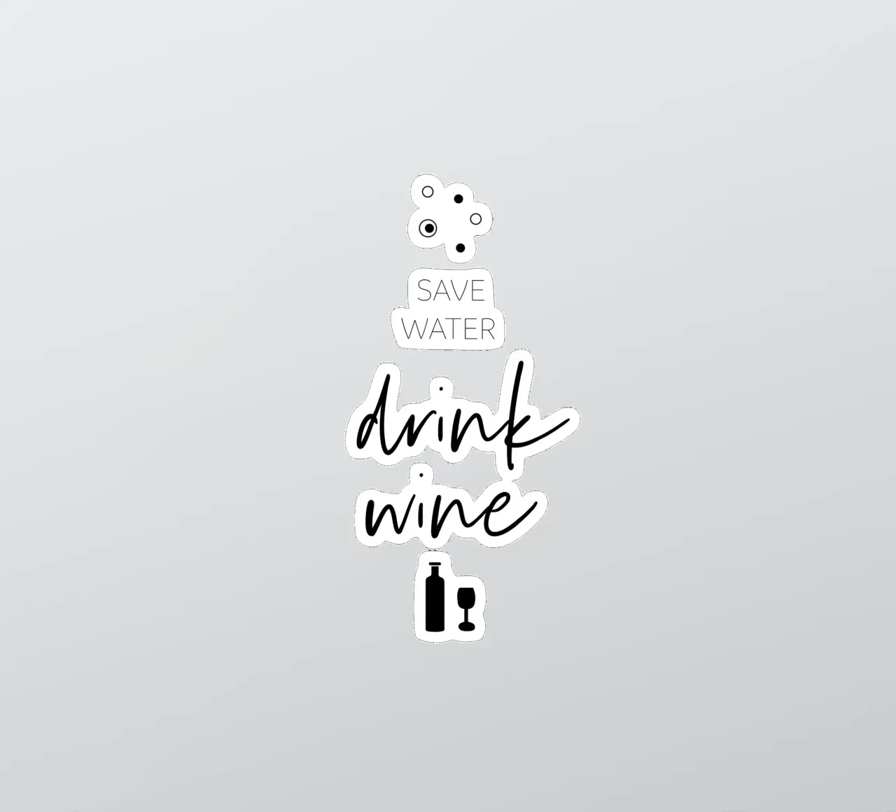 Save water, drink wine sticker by Melanie Viola