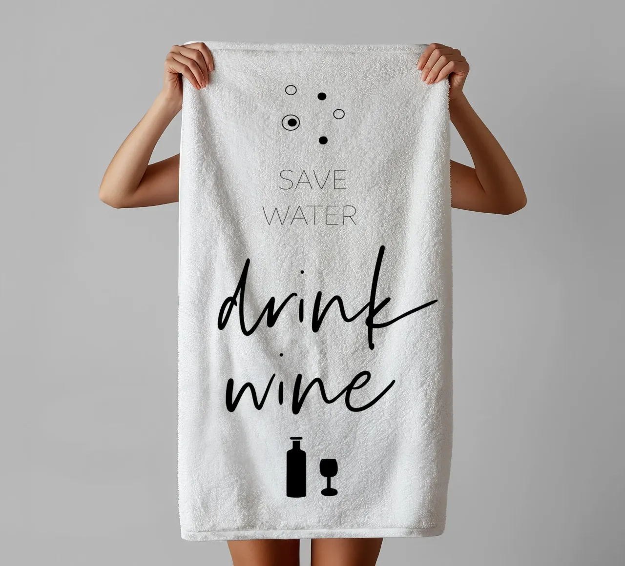 Risparmiare acqua, bere vino asciugamano da bagno da Melanie Viola