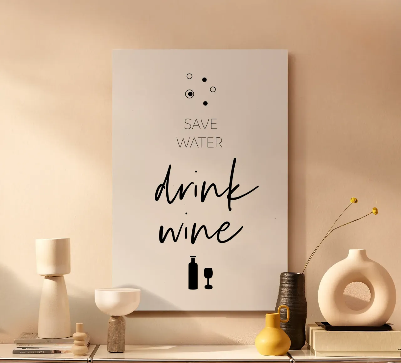 Risparmiare acqua, bere vino alluminio dibond da Melanie Viola