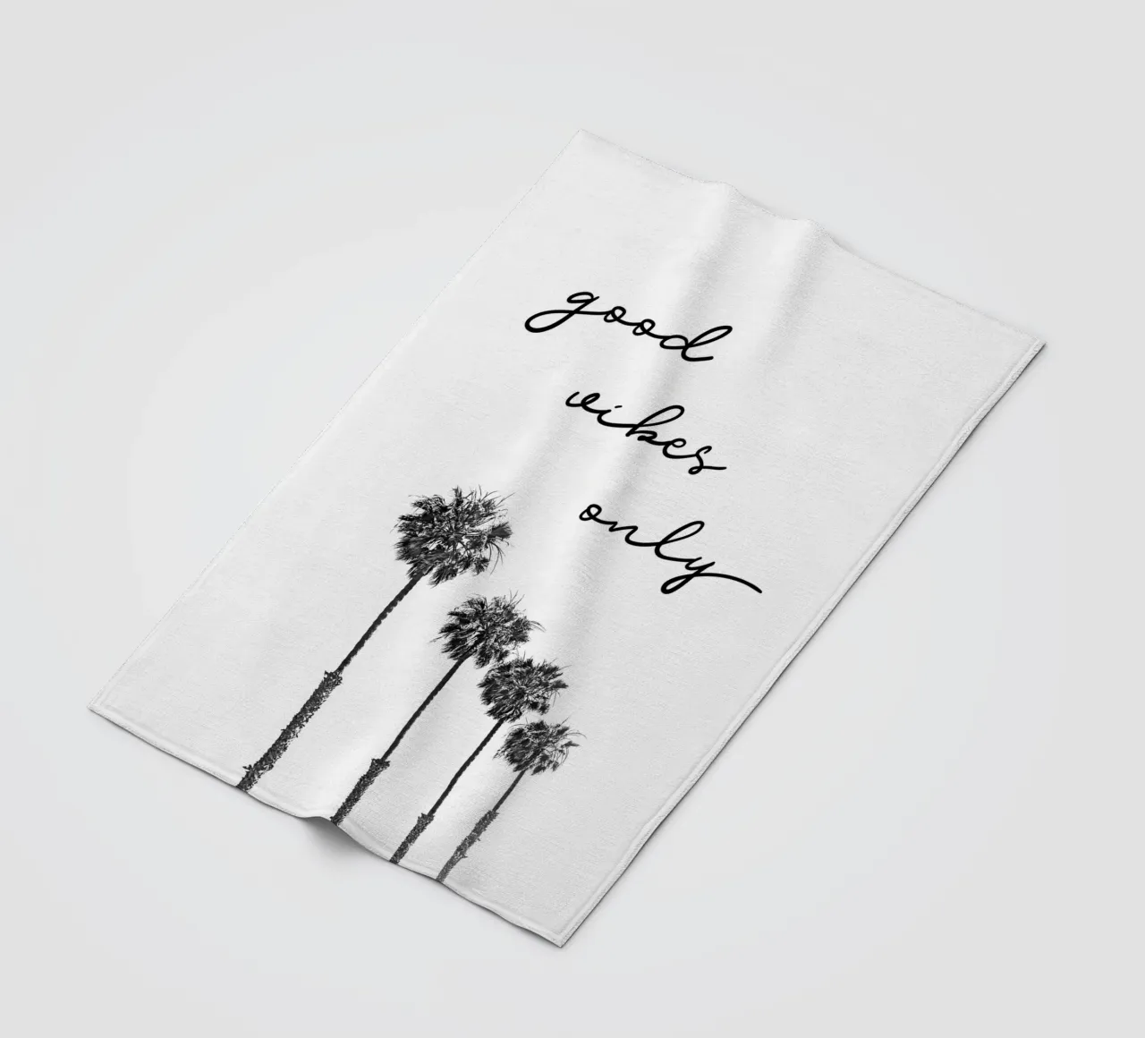 GOOD VIBES ONLY Dreaming under palm trees fleece blanket by Melanie Viola