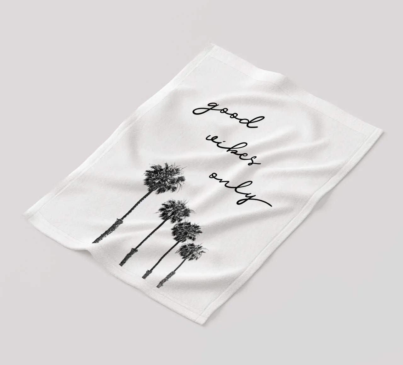 GOOD VIBES ONLY Dreaming under palm trees fleece blanket by Melanie Viola