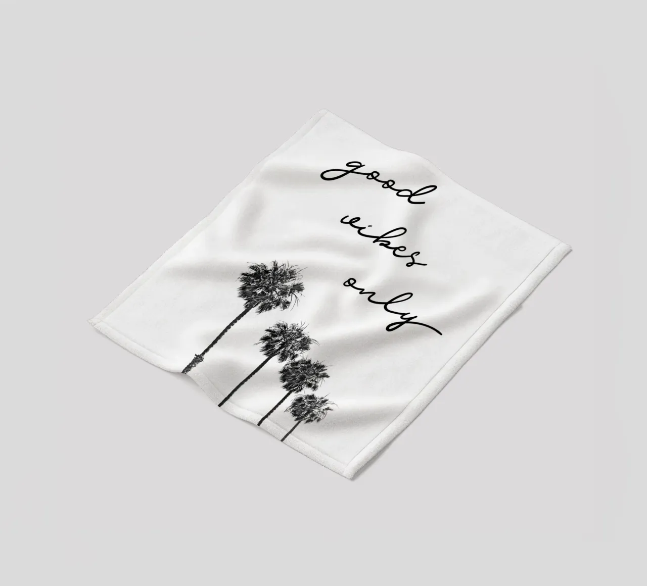 GOOD VIBES ONLY Dreaming under palm trees fleece blanket by Melanie Viola