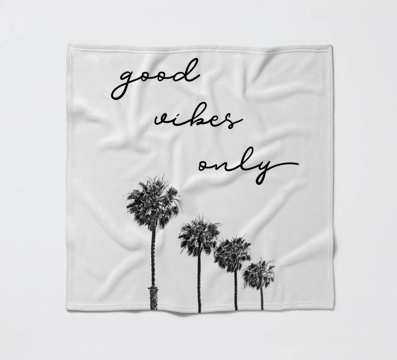 GOOD VIBES ONLY Dreaming under palm trees fleece blanket by Melanie Viola