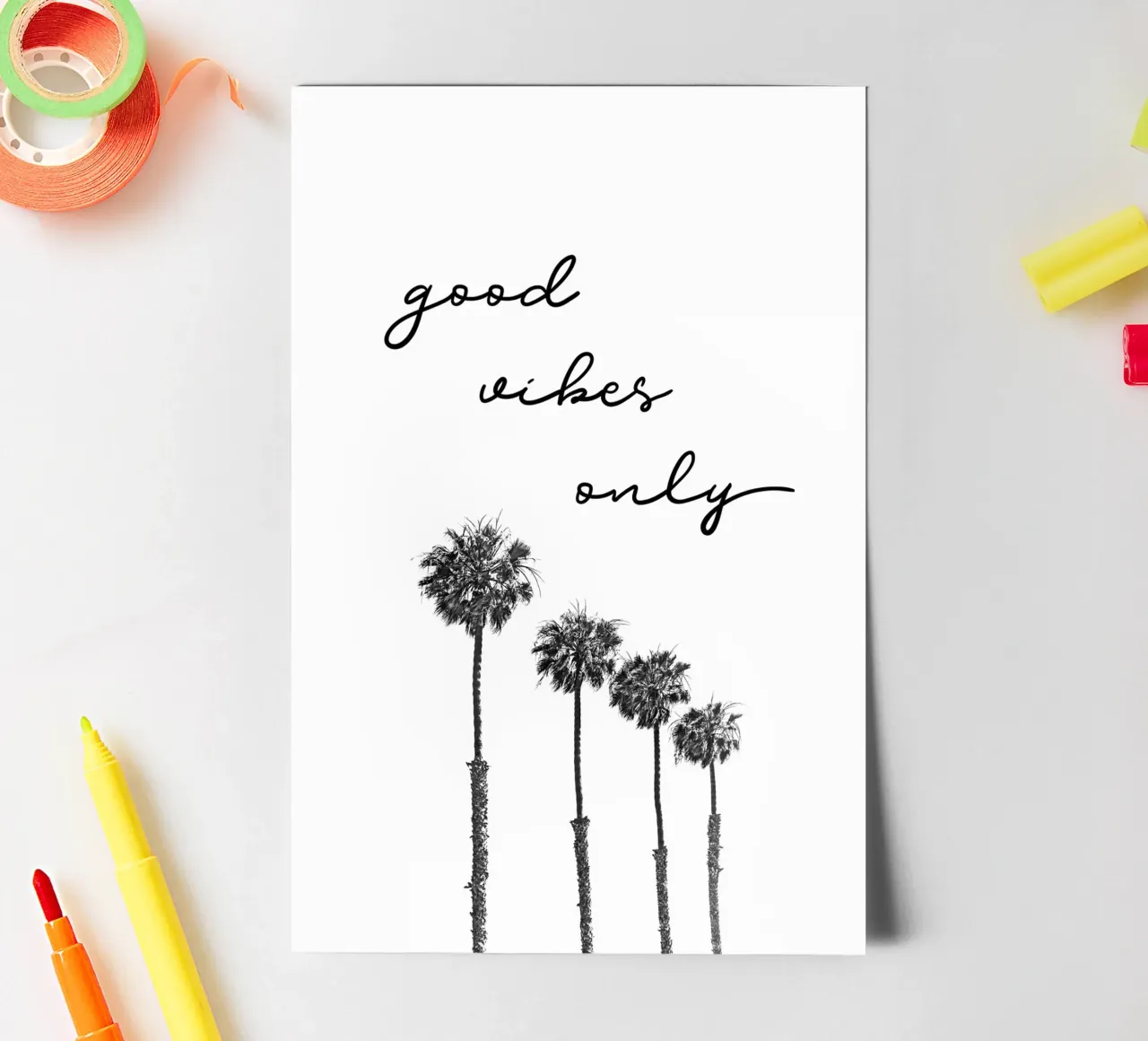 GOOD VIBES ONLY Dreaming under palm trees sticker sheet by Melanie Viola