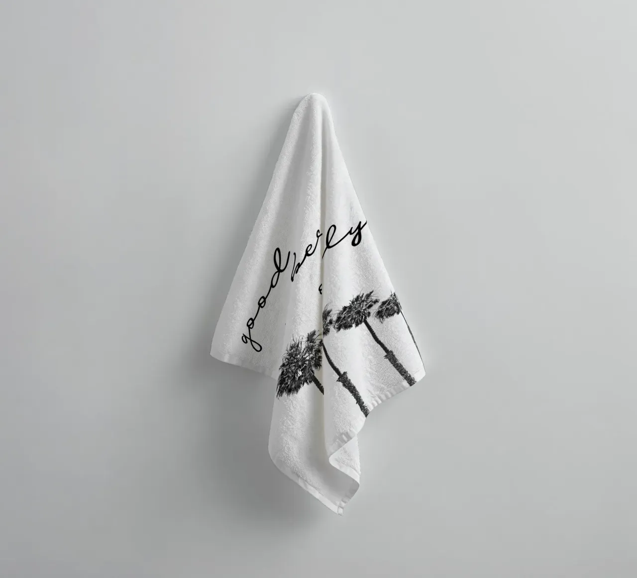 GOOD VIBES ONLY Dreaming under palm trees towel by Melanie Viola