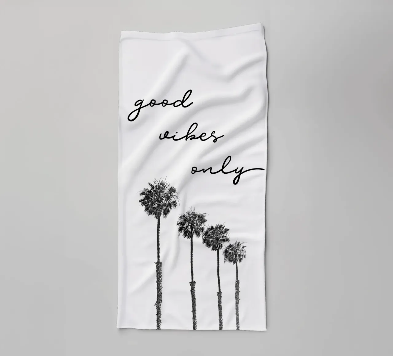 GOOD VIBES ONLY Dreaming under palm trees towel by Melanie Viola