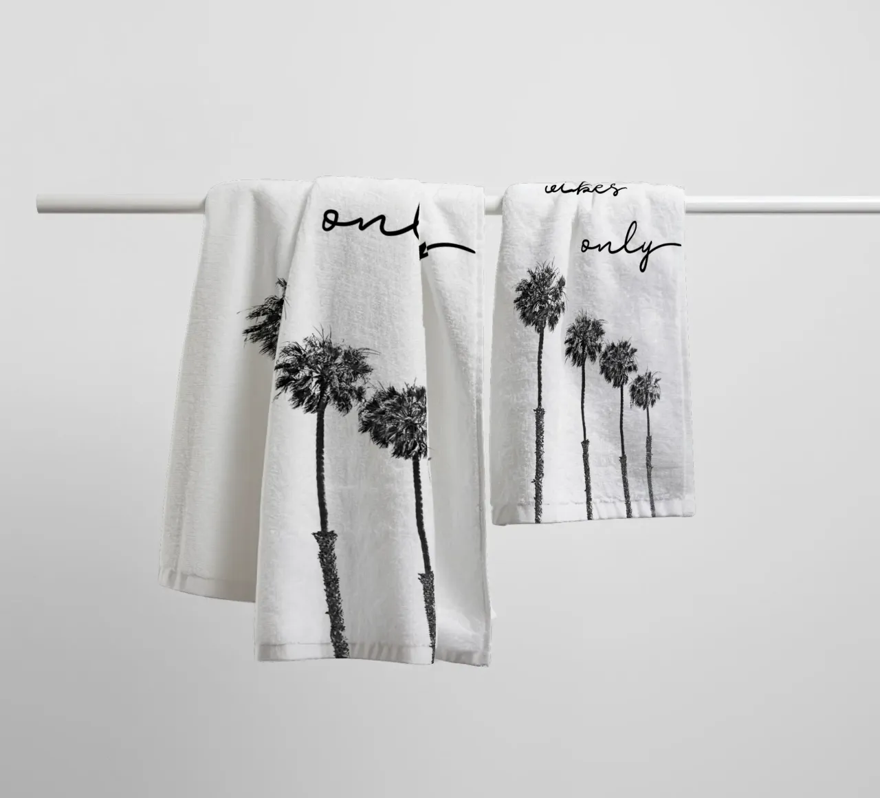 GOOD VIBES ONLY Dreaming under palm trees towel by Melanie Viola
