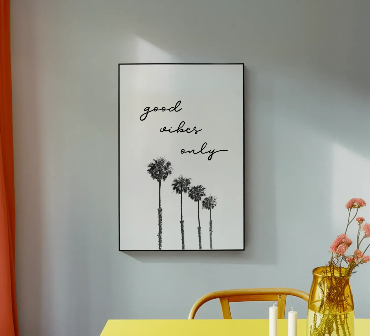 GOOD VIBES ONLY Soñar bajo las palmeras metacrilato de Melanie Viola